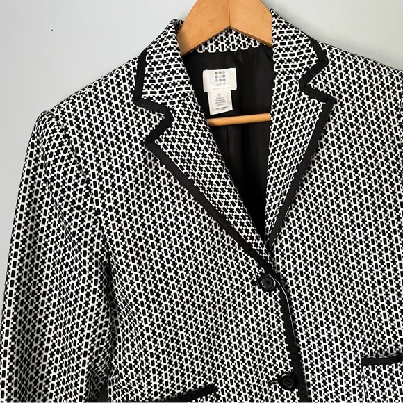Apt. 9 Houndstooth Style Checkered Black & White Blazer Jacket Size 8 Petite - Picture 5 of 16